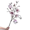 Venda Direta de Fábrica de Flores de Magnólia Artificiais com Várias Cabeças, Arte Floral para Decoração de Casa, Adereços de Casamento, Fotografia, Novo Estilo Chinês