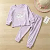 Conjunto de ropa interior térmica para niños para otoño e invierno, con diseños de dibujos animados, adecuado para niñas pequeñas, disponible en stock de fábrica