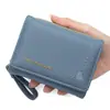 Nueva Cartera Corta para Mujer con Diseño Simple de Corazón Bordado, Portatarjetas Plegable en Tres con Múltiples Ranuras para Tarjetas y Compartimento para Efectivo