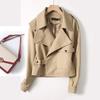Chaqueta de Cuero Haining Estilo Jiang Shuying para Mujer, Estilo Corto, Versión Coreana Otoño e Invierno, Chaqueta de Cuero Biker Holgada, Abrigo Pequeño