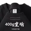 Camiseta de Manga Corta de Algodón Puro de Peso Pesado 400g 100% Algodón Mismo Estilo para Hombres y Mujeres Cuello Redondo Holgado Versátil Simple Camiseta Básica