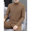 De veludo inverno meia-gola roupa íntima térmica terno masculino Jovem Estudante roupa íntima longa calça longa