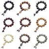 Pulsera de Cuentas de Oración Budista de Madera Más Vendida, Palo de Rosa Hoja Pequeña, Sándalo Verde Fragante, Colgante Cuadrado de Palo de Rosa Amarillo, Fabricante de Transmisiones en Vivo, Venta al por Mayor de Artículos Culturales y Artísticos