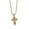 Diretamente do Fabricante: Joia de Aço Inoxidável com Coração Tridimensional e Cruz, Acessórios de Ouro 18K, Corrente para Suéter com Pérolas
