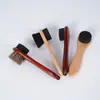 Cepillo de esponja de madera de haya para pulir zapatos de cuero, cepillo negro para betún de zapatos, juego de herramientas para pulir y encerar zapatos
