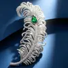 Presente do Dia das Mães: Broche de Pena com Zircônia Microincrustada de Alta Qualidade e Alto Padrão para Mulheres, Adequado para Casacos, Ternos, Acessórios e Cheongsam