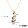 Cor transfronteiriça zircônio micro-incrustado Inglês carta colar pingente de cobre chapeado diamante zircão 18k clavícula cadeia jóias mulheres atacado
