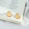 Pendientes Irregulares de Esmalte Dorado Estilo Artístico Europeo y Americano Transfronterizo Pendientes de Personalidad Vintage Coreano Joyería Hierro