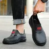 Zapatos de agua para charcos poco profundos en días lluviosos, botas de barro amarillas para obras de construcción, botas de lluvia para hombre sin cordones, zapatos de cocina, zapatos de agua planos y cómodos