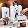Bolsa de Papel Kraft para Café Desechable Bolsa para Tienda de Té con Leche Bolsa de Empaque para Llevar Taza de Plástico PET para Bebidas Frías Logo