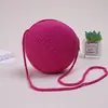 Directamente del fabricante: Monedero de Playa para Niños, Bolso Redondo Tejido de Paja, Bolso Pequeño Plano Cruzado al Hombro de Cuerda de Algodón