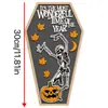 En stock frontera otoño guirnalda de flores artificiales colgante de puerta de casa decoración de fiesta de Halloween colgante letrero de madera de fantasma