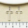 Mistura de 18 Pingentes Antigos de Liga de Zinco Prateado com Corte de Coração e Cruz para Pulseira, Colar, Chaveiro, Acessórios de Joia DIY