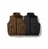 Ropa Vintage Yidao 2026 Invierno Nuevo Estilo Retro Japonés Ropa de Trabajo con Bolsillo Grande Cuello Alto Chaleco de Plumas de Pato Blanco 90