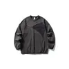 Camiseta Rumeng de manga longa, estilo funcional minimalista outdoor, retalhos modernos, para homens e mulheres, outono, corte solto casual versátil