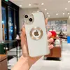 Para iphone13promax Capa de Celular Galvanizada de Borda Reta Apple Cor Sólida Transparente Cobertura Total Anti-Queda Capa Protetora