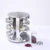 Acero Inoxidable 430 Estante Giratorio para Condimentos Estante para Especias de Cocina Caja de Especias para Barbacoa Estante para Condimentos Condimento en Frasco de Vidrio