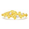Pulsera Ginkgo con Hebilla Color Oro Moda para Mujer Combinable Juego de Albaricoque Tres Vidas Diamante Perla Pulsera Abierta Pulsera