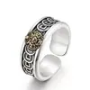 Anillo de Moneda de Cobre Pixiu Estilo Artístico Tibetano para Hombres y Mujeres, Estilo Étnico Vintage, Símbolo de Dinero, Anillo Abierto Ajustable