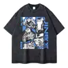 Camisetas do Shanks Vintage Lavada Anime One Piece Camiseta Overs