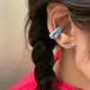Novo Estilo Fofo Jovem Registro Roxo Colorido Divertido Gotejamento de Óleo Clipe de Orelha Clipe de Osso da Orelha Feminino Brincos Sem Furos na Orelha Feminino