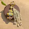 Colgante de Calabaza de Brocado de la Dinastía Song, Colgante Hecho a Mano Pura, Broche de Qipao, Colgante para Bolso con Borla, Adorno para Colgar en el Coche, Accesorio de Estilo Vintage, Regalo