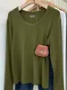 Camiseta Elástica de Manga Larga con Cuello en U de Algodón con Diseño de Copos de Nieve para Mujer, Tendencia de Otoño e Invierno, Suave, Multicolor, Capa Base, Hombro Normal