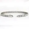 Pulsera de Tenis de Acero de Titanio Colorida con Diamantes, Estilo Versátil de Alta Gama, Pulsera de Tenis de Zirconia Colorida con Forma de Cubo de Azúcar