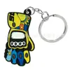 Chaveiro de moto de corrida, chaveiro de capacete, pingente de corrente de contas de borracha macia em PVC, chaveiro acessório para mochila e carro