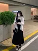 Vestido Preto de Alça Fina de Alta Qualidade Estilo Francês para Mulheres, Perfeito para o Verão, Valoriza Mulheres Plus Size, Conjunto Completo