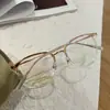 Marca Baolj Modelo Bl6018 Mismo Estilo Gafas de Titanio Chapadas en Oro 49 con Lentes Graduadas para Miopía, Gafas Ultraligeras 9 Gramos, Altura de Montura Amplia