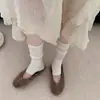 Medias de ballet Miu-style para mujer, calcetines de verano finos y transpirables sin punta y sin pie hasta la pantorrilla con costuras de malla y diseño de calcetines superpuestos