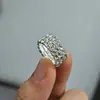 Nuevo Anillo de Diamante Multidrenaje Transfronterizo Europeo y Americano Anillo Elástico para Mujer Joyería de Mano Versátil con Diamantes Centelleantes Venta al por Mayor