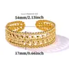 Directo de fábrica transfronterizo moda caliente flor acero inoxidable pulsera abierta exagerada hueca flor hojas pulsera
