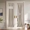 Comércio Exterior Amazon Cortina de Porta de Linho Estilo Francês Blackout Total Cortina de Porta para Proteção Solar Tipo Haste Cortina Pequena para Porta/Janela Produto Acabado Atacado