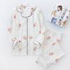 Pijama feminino fino de gaze de algodão, roupa fina de lua, primavera, verão, outono, fio de algodão, pijama feminino para amamentação, roupa de maternidade multicolorida