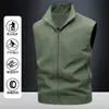 Chaleco Casual para Hombre de Primavera y Otoño Resistente al Desgaste, Cuello Alto, Transpirable, Secado Rápido, Color Sólido, Simple y Versátil, para Jóvenes y Personas de Mediana Edad