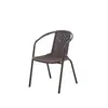 Conjunto de Mesa e Cadeiras para Exterior com Guarda-sol, Guarda-sol Protetor, Cadeira de Rattan de Ferro para Pátio, Mesa de Jantar, Design Moderno Minimalista à Prova d'Água para Lojas de Chá de Leite e Cafés