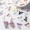 Laço de Fita Joias de Arte de Unhas Resina Escultura Suave Gravata Borboleta Popular Popular Cor Macaron DIY Acessórios de Unhas Vestíveis