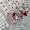 Pegatinas de uñas de alivio transfronterizas Pegatinas de uñas japonesas Pegatinas de uñas explosivas Pegatinas de uñas de encaje blanco y negro Venta al por mayor