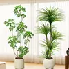 Plantas Verdes Artificiais de Alta Qualidade para Decoração de Sala de Estar, Planta Realista Falsa de Figueira-da-Índia Preta para Decoração de Sala de Transmissão ao Vivo