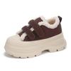 Zapatos peludos cálidos y que aumentan la altura con forro polar estilo coreano, Zapatos casuales de moda para mujer, Zapatos nuevos 2025 con velcro Xy-A707