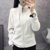 Jaqueta feminina de fleece polar para outono e inverno, com forro de fleece, gola alta e forro grosso, ideal para esportes ao ar livre. Blusa de moletom quente para atividades ao ar livre.