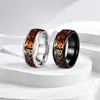 Anillo de acero inoxidable estilo grafiti artístico transfronterizo con máscara impresa, anillo de banda ancha lisa con diseños de caras felices y tristes, sensación vintage