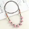 Collar de Cuentas Cerámicas de Frijol Colorido Clásico Nuevo Estilo Chino Simple Versátil Cadena para Suéter Tejido a Mano Tendencia Nacional