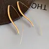 Pendientes Largos con Forma de Gota de Agua Brillantes, Estilo Europeo y Americano, Pendientes Minimalistas y Versátiles, Lujo Ligero, Accesorios para Orejas de Gama Alta y Elegantes