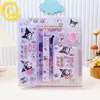 Set de Regalo de Papelería de Dibujos Animados Sanrio Kuromi Melody Cartera para Monedas Estudiante Caja para Bolígrafos Combinación Útiles Escolares