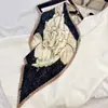 Lenço de Seda Coreano Fácil de Cuidar e Resistente a Amassados, Lenço Decorativo Pequeno para Pescoço com Padrão Paisley Listrado Bolinhas Diamante Fashion Retrô, Lenço de Cabeça, Lenço