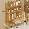 Prateleira Organizadora para Pia de Banheiro, Organizador de Copos e Cosméticos, Estante Organizadora de Camadas para Produtos de Skincare de Banheiro de Mesa