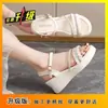 Sandalias para Mujer 2026 Nuevo Estilo Veraniego para Uso en Exteriores Tacones de Cuña de Suela Gruesa para Combinar con Faldas, Suela Suave con Sensación de Caminar sobre las Nubes, Sandalias Antideslizantes para Mamá